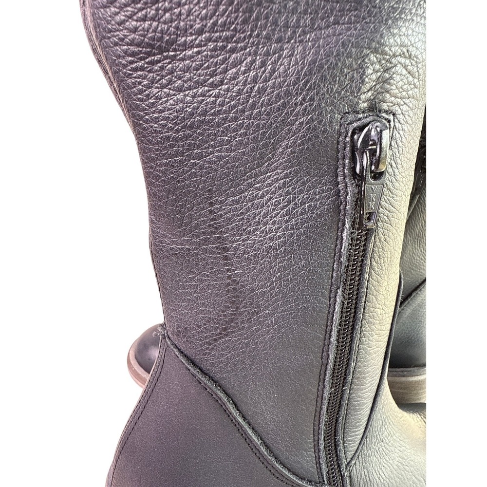 Free People Essential Tall Slouch Boot Womens 7 EU 37 Black Leather Zip Spain - Picture 14 of 16